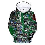 Pajiay Hoodie Herren Langarm Loose 3D Drucken Pullovers Herren Trend Mode Work Lässig Unisex Kapuzenpullover Frühling Herbst Komfortabel Sweatshirt Herren Mit Kordelzug WI-0901 5XL