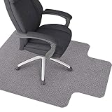 Bürostuhl-Matte für Holzböden, 90 x 120 cm, T-Form, Bodenschutzmatte, rutschfest, kratzfest, für Wohnzimmer, Schlafzimmer (grau)