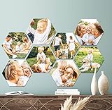 Ihr Fotowand selbst gestalten - Wandbilder auf Hexagon - Bilderrahmen Collage - Personalisierte Geschenke - Wandcollage Foto Wand Collage - Wanddeko Fotogeschenke mit eigenem Foto (Medium, 10 Stück)