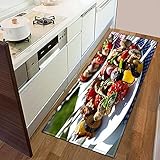 Moderne Küche Fußmatte, schnelle Dekoration Schlafzimmer und Wohnzimmer Eingangsmatte, Badezimmer Rutschfester waschbarer Teppich A2 60x180