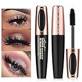 4D Silk Fiber Wimperntusche, Extra Long Lash Verlängerung & Volumen Eyelash Mascara Wasserdicht Langlebig Natürlich Augen Make-up Not Blooming