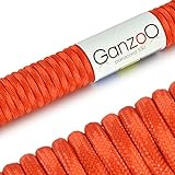 Paracord 550 Seil Rot | Signalorange | 31 Meter Nylon-Seil mit 7 Kern-Stränge | für Armband | Knüpfen von Hunde-Leine oder Hunde-Halsband zum selber machen | Seil mit 4mm Stärke | Mehrzweck-Seil | Survival-Seil | Parachute Cord belastbar bis 250kg (550lbs) - Marke G