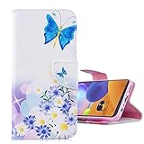 COTDINFORCA Case for Samsung Galaxy S20 Plus Hülle Flip, Art Painted PU Leather Magnetic Clasp Brieftasche Karte Handyhülle Phone Cover for Galaxy S20 Plus Daisy Butterfly BFB