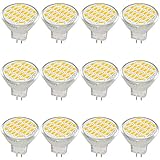 Jenyolon MR11 GU4 LED Lampen Warmweiss 3W AC/DC 12V, 3000K, 400Lm, Ersatz für 30W Halogenlampen Glühlampen, MR11 LED Leuchtmittel klein Birne Spot Licht, 120°Abstrahlwinkel, 12er Pack