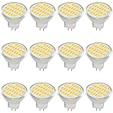 Jenyolon MR11 GU4 LED Lampen Warmweiss 3W AC/DC 12V, 3000K, 400Lm, Ersatz für 30W Halogenlampen Glühlampen, MR11 LED Leuchtmittel klein Birne Spot Licht, 120°Abstrahlwinkel, 12er Pack