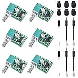 Youmile 6PCS PAM8403 3W+3W digitale Leistungsverstärkerplatine DC5V Zweikanal Stereo Leistungsverstärkermodul mit Potentiometer zur Lautstärkeregelung mit 6PCS Knopfkappe, 3PCS 3.5mm Audiobuchsenkab