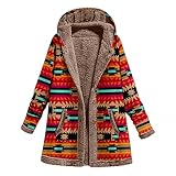 Damen Herbst Elegant Fleecejacke Herbstjacke Kapuzenjacke Plüsch Fleece Mantel Plüschmantel Fleecemantel Winter übergangsjacke Lang Schwarz mit Fell Plüschjacke Winterjacke Wintermantel Jack