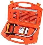 ZIMAIC Handsäge Bügelsäge Set, 15-in-1, Multifunktions, mit 8 HSS Stahl Sägeblätter, Einstellbarer Rahmen, Universal Metallsäge für Outdoor Camping, Küche, Glas, Fliesen, Holz, Metall,