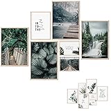 myDreamwork Premium Poster Set - 7 Beidseitige Bilder - Stilvolle Home Deko für Schlafzimmer, Wohnzimmer und Flur | Poster Natur | Bilder Grün – ohne Bilderrahmen (M | 4xA4, 1xA5, 2xA6 - Ohne Rahmen)