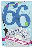 Depesche 5698.085 Glückwunsch-Karte mit Musik zum 66. Geburtstag, originelle Geburtstagskarte mit passendem Spruch und Innentext, inkl. Umschlag, 17,5 x 12