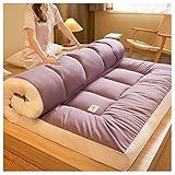 HFAFRZ Japanische Bodenmatratze Futon-Matratze, Dicke Tragbare Tatami-Matratze, Koreanische Bodenmatratze Schlafsaal,Faltbare Rollmatratze,Tatami-Schlafmatte In Voller GrößE,Lila,180x200