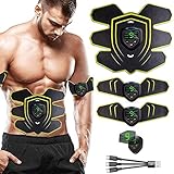 WARDBES EMS Muskelstimulator Bauchmuskeltrainer Trainingsgerät, EMS Muskelstimulation Elektrisch USB-Wiederaufladbarer Tragbarer für Bauch,Arm,Bein-Fitness Trainings Gang