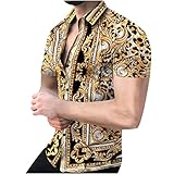 Kurzarmhemd Herren Stehkragen Hemd Baumwolle Freizeithemd Männer Comfort Fit Herrenhemden Slim-Fit Herrenhemden Casual Leicht Shirts Freizeithemd Arb