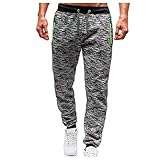 Eternali Sporthose Herren Jogger Modern Jogginghose Grau Dunkelgrau Kordelzug Trainingshose Fitness Hose Jogger Streetwear Mode Freizeithose Mit Reißverschluss Tasch Männer Sweathose Lange W