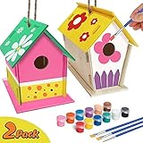 xinxintai basteln Bauen Kinder vogelhaus bausatz Kinderhandwerk Holz Kunsthandwerk für Kinder DIY Vogelhaus-Kit für Kinder zum Bauen und Malen von verstärktem Desig