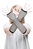 DRESS ME UP Karneval Fasching Handschuhe Netzhandschuhe Fishnet Gloves Schwarz Punk Wave Goth 80er Z066