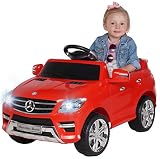 Kinder Elektroauto Mercedes ML 350 Original Lizenz Auto 2X 25 Watt Motor Kinderauto Kinderfahrzeug Elektroauto (Rot)