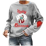 Weihnachten Sweater Damen Damen Long Shirts näherin Crop top Damen Pullover Oberteile Damen Langarm Shirt Damen Kleidung Damen Pullover floryday D