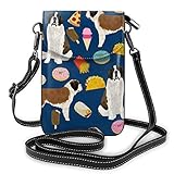 XCNGG Telefontasche Premium PU Leather Crossbody Bag Cell Phone Purse, Lightweight Mini smart phone Pouch with Adjustable Shoulder Strap, Navy Saint B