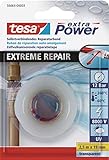 tesa extra Power Extreme Repair Reparaturband - Selbstverschweißendes Reparaturband aus Silikon zum Isolieren und Abdichten - 2,5 m - Transp