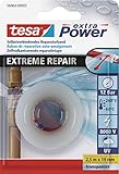 tesa extra Power Extreme Repair Reparaturband - Selbstverschweißendes Reparaturband aus Silikon zum Isolieren und Abdichten - 2,5 m - Transp