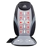 Snailax SL-256 Massagesitzauflage, Shiatsu Massageauflage für Nacken und Schulter, Rückenmassagematte mit Wärmefunktion und Vibrationsfunk