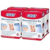 SOS Dornwarzen-Ex, zur schonenden Entfernung von Dornwarzen am Fuß, Lösung mit Salicylsäure und Milchsäure, für Erwachsene und Kinder ab 6 Jahren, klinisch bestätigte Wirksamkeit, 4×10ml Lösung