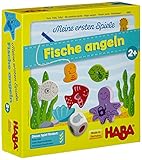 Haba 4983 - Meine ersten Spiele Fische angeln, spannendes Angelspiel mit bunten Holzfiguren, Lernspiel und Holzspielzeug ab 2 Jahren, Motorikspielzeug