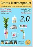 TransOurDream Upgrade Inkjet/Laser Wasserschiebefolie(Sehr gut für Kerzen) A4X20 Blatt,Hauchdünn,Abziehbild - Decalfolie,Nassschiebefolie für Spielzeugmodelle,Tassen,Keramik, Glas, Kunststoff(10-20)