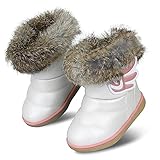 Baby Winterschuhe Mädchen Warme Schneestiefel Stiefeletten Kleinkind Outdoor Stiefel Casual Mode Kurze Stiefel Kinder, weiß1, 30 EU