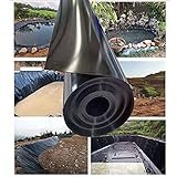 Teichplane Dicke 0.8mm Teichfolie Schwarz langlebig Teichmembran undurchlässig Fountain Teichleiner HDPE Teichhäute Wasserdichtes Futter Tuch Für Garten,Schwimmteich,Reservoir (4×5m)