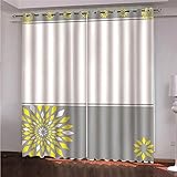 JFAFJ Blickdicht Gardinen Mit Ösen Farbe & Blumen Für Muster Bedruckt Schlafzimmer Verdunklungsgardinen Blickdicht Vorhang 72.5x245 cm x2