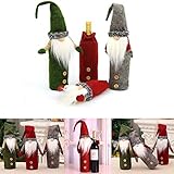 Achort 3er Flaschen Beutel Flanell Material Bottlebag Weihnachtsmann Bild Flaschen abdeckung für Wein Flasche Weihnachten Tasche für Weihnachts Geschenk Verpackung Größe: 8*25.5