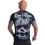 Yakuza Herren Give A FCK T-Shirt, Mood Indigo, XL