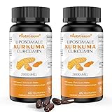 Liposomale Kurkuma Curcumin mit Ingwer & schwarzem Pfeffer 2000mg Softgels, 95% Curcuminoide, natürliche gemeinsame & gesund entzündliche Unterstützung, Antioxidans Tumeric Ergänzungen (120 Softgels)
