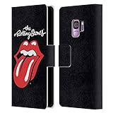Head Case Designs Offizielle The Rolling Stones Klassische Zunge Kunst Leder Brieftaschen Handyhülle Hülle Huelle kompatibel mit Samsung Galaxy S9