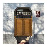 KKCF Scharnier Schwingtür Cafe Bar Pub, Massivholz Outdoor-Trennwand, Scharniere Inklusive Auto Close Retro-Stil Für Wohnzimmer Restaurant Dekoration, Anpassbar (Color : A, Size : 100x90cm)