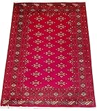 Pakistan Jaldar Orientteppich aus Wolle in rot, 187 cm x 125 cm = 2,34 qm, handgeknüp