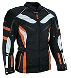 HEYBERRY Touren Motorrad Jacke Motorradjacke Textil schwarz orange Gr. 3XL