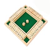 CYGG Shut the Box Würfelspiel Holzbrettspiel Ein klassisches Familienmathe-Spiel Klassisches Würfelbrett Spielzeug für Kinder Familie Party Geschenk Langlebig