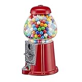 balvi Kaugummi-Spender American Dream Rot Sparschwein und Spender, geeignet für Kaugummis, Bonbons, Schokoladen, Trockenfrüchte Funktioniert mit verschiedenen Münzen Metall/Glas 28 x 15 x 16 