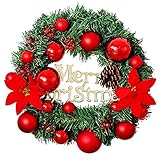 QIXIAOCYB Front Tür Kranz Weihnachtskranz Fronttür Dekoration Wand Künstliche Kranz for Party Dekoration Einfache Atmosphäre und Edles for Innenausschnitt Dek
