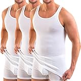 HERMKO 3er Pack 3000 Herren Tank Top (Weitere Farben) aus 100% Bio-Baumwolle, Größe:D 7 = EU XL, Farbe:weiß