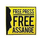 Free Press Free Julian Assange bestickter Aufnäher zum Aufbüg