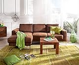 DELIFE Eckcouch Silas Braun Antik Optik 235x147 cm Ottomane Links Designer Eck