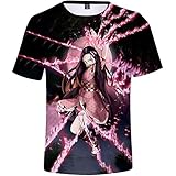 ZOSUO Unisex Anime 3D Druck Demon Slayer Slim Fit Bluse Herren & Damen Lässige Kurzarm T-Shirts Oberteile Weich Bequem Round Hals Hemden Tops,6XL