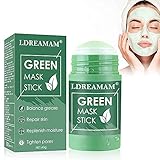 Grüner Tee Maske,Green Mask Stick,Grüner Tee Purifying Clay Stick Mask,Anti-Akne-Maske,Deep Cleansing Ölkontrolle,Mitesser entfernen,Poren verkleinern und H