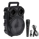 YEZIB Tragbarer Lautsprecher High Power Portable Bluetooth-Lautsprecher Super Bass-Spalte Subwoofer Music Center-Unterstützung AUX TF FM. Radio Bluetooth-Spalten-Boom-Box (Color : Black)