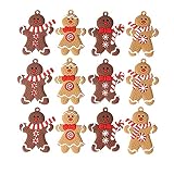 12pcs Weihnachten Lebkuchen M?nner Weihnachten Anh?nger Haus H?ngende Dekorationen Baumschmuck für Festival Party