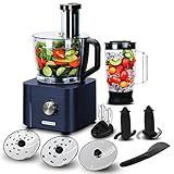TopStrong Küchenmaschine,Küchenmaschine multifunktional,Multifunktions-Küchenmaschine 1100W mit 3,2L Zerkleinerer &1,5L Standmixer, 9 Funktionen,3 Upgrade Schneidescheiben,B